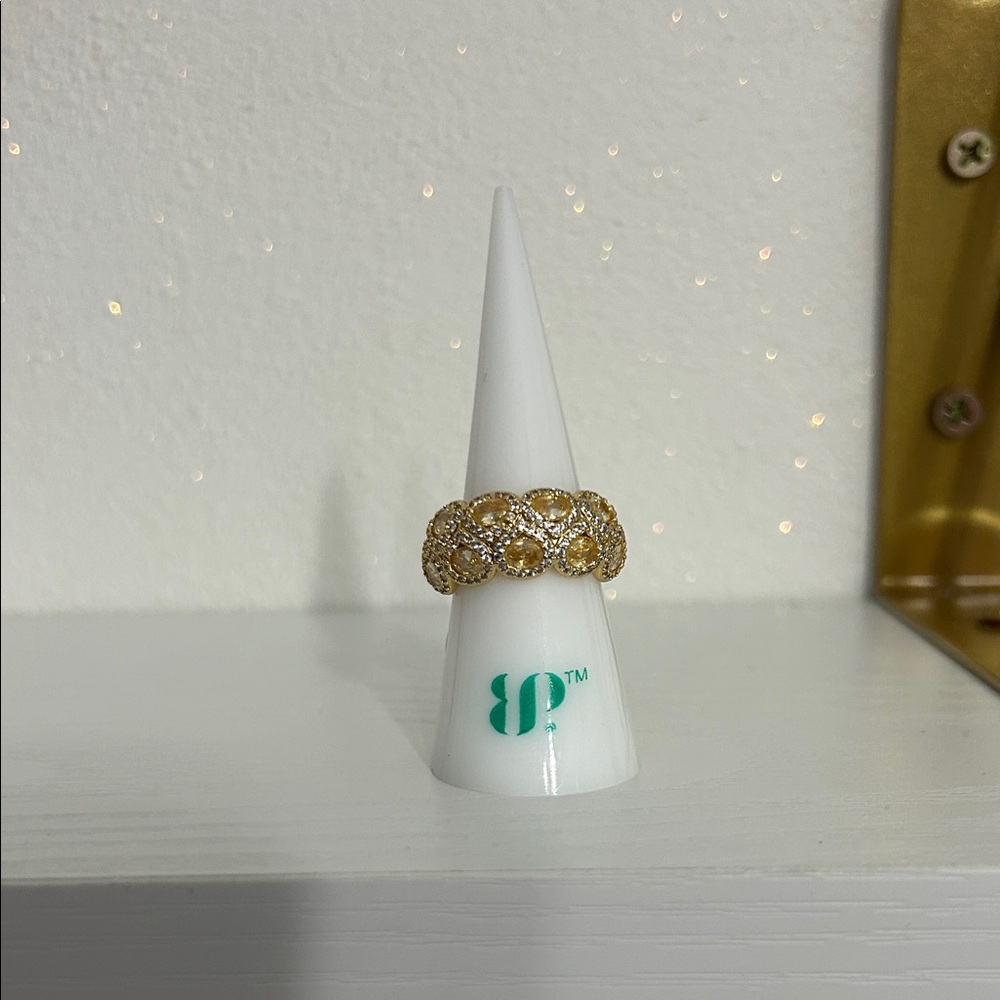 Gold and Silver Crystal Ring